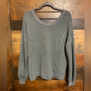 In Loom Blue Grey Drop Crossback Women's Sweater